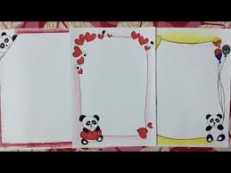 Panda Drawing Border Designs On Paper Border Designs For School Projects And Files Youtube Drawing Borders Panda Drawing Borders For Paper