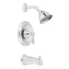 Two handle shower faucets are great for replacing existing valves without demolishing the wall. Home Garden Moen Adler 2 Handle 1 Spray Tub And Shower Faucet With Valve In Chrome Home Faucets