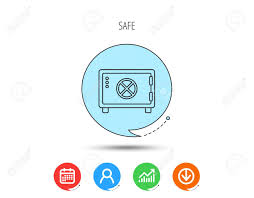 Safe Icon Money Deposit Sign Circle Handle Symbol Calendar