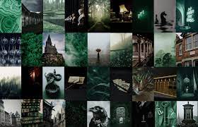 Slytherin aesthetic dark green pen nails white pale snake draco malfoy harry potter hogwarts magic artist human gem emerald silver jewelry. Slytherin Aesthetic Wall Collage Kit Digital Download 70 Etsy Denmark