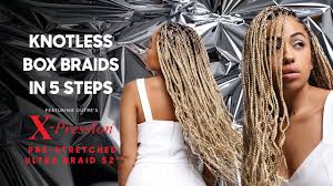 You could use synthetic or human hair for this process. Knotless Box Braids In 5 Steps Human Hair Style For 12 X Pression Pre Stretched 100 Kanekalon Youtube