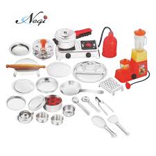 Plus, included is a vibrant variety of pretend food pieces with halves. Buy Negi 25 Pieces Stainless Steel Utensils Non Toxic Indian Kitchen Set Great Kitchen Toys For Girl S Angel Kitchen Set Online At Low Prices In India Amazon In
