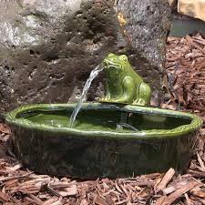 We had it in our front yard but the winds are so strong we were having trouble keeping the water in it. Red Barrel Studio Hyman Ceramic Solar Frog Outdoor Water Fountain Reviews Wayfair