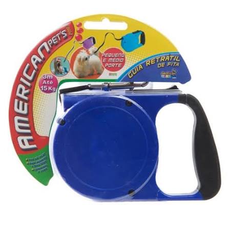 GUIA RETRATIL CAO 3 G FITA 3M ATE 15KG - AMERICAN PET