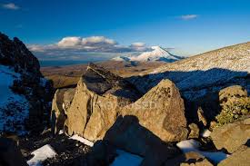 Shadows Over Rocks In Snowy Landscape View Tranquil Stock Photo 166068480