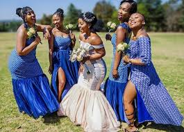 Submit rating average rating 0 / … Bride In Off Shoulder Wedding Dress With Maids In Shweshwe Dresses Clipkulture
