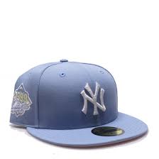 25pcs/polybag, 100pcs/carton per carton size : New Era New York Yankees Fitted Cap Baby Blue Pink 70594913