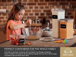This countertop flour container can hold up to 4 quarts of flour with ease. Airtight Food Storage Container Set 7 Pc Kitchen Pantry Organization Ideal For Flour Sugar Cereal More Bpa Free Plastic Canisters Alsupersales