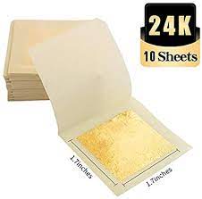 Amazon Com Kinno 24k Edible Gold Leaf Sheets 10 Sheets 1 7 By 1 7 Food Grade Gold Foil For Cake Baking Edible Gold Edible Gold Leaf Edible Gold Leaf Sheets