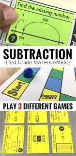 Subtraction Games For Your 3rd Grade Students Are A Fun Alternative To Worksheets Check Out These 3 Mat Subtraction Games Fun Math Centers Math Fraction Games