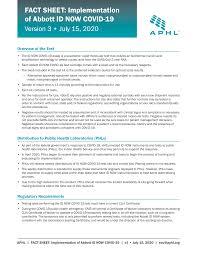 Https Www Aphl Org Programs Preparedness Crisis Management Documents Covid 20abbott 20id 20now 20fact 20sheet Pdf