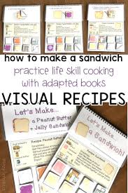 Visual Recipes For Peanut Butter And Jelly Sandwich And More Special Education Visual Recipes Life Skills Lessons Special Education