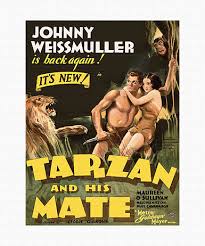 Art Prints & Posters - Tarzan and His Mate - Starring Johnny Weissmuller,  Maureen O'Sullivan - Edgar Rice Burroughs - Fine Art Prints & Posters -  ClassicVintagePosters.com