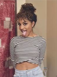 Curly Bangs Bun Curly Hair Styles Curly Hair Styles Naturally Curly Hair Photos