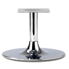 Ebony large rectangle wood coffee table with pedestal base. Trumpet Large Chrome Table Bases For Exhibition Stands And Showrooms
