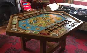 This Diy Settlers Of Catan Gaming Table Is Game Room Goals Settlers Of Catan Game Room Board Game Table