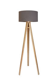 Stehleuchte Jalua F Velours Grey Gold Mit Dreibein Aus Holz H 140cm 10625 Kiom24 Designlamps