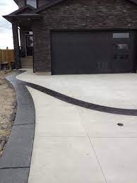 Standard Broom Driveway With Stamped Border Design In Black Using Stone Skin Texture Stamp Concrete Patio Patio Driveway Ideas Modern Driveway Ten ideas for concrete driveway designs, including using various finishes, selecting colors, adding borders, placing control joints, etc. patio driveway ideas