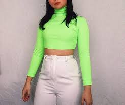 Below are 19 outfit ideas for you to peruse and bring the aesthetic to life. Slime Fluorescent Green Neon Green Turtleneck Crop Sweater Ig Baddie Aesthetic Women S Fashion Tops Others Tops On Carousell