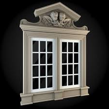 Window 086 House 3d Model Window Design House Trim