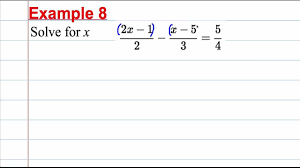 Linear equations on these printable worksheets, students will practice solving, finding intercepts, and graphing linear equations. Gcse Maths Revision Solving Linear Equations 2 Involving Fractions Youtube