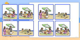 Free sequencing worksheets for kids. Sequencing Cards At The Beach Teacher Made