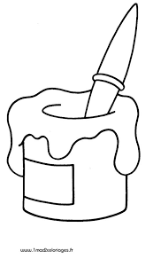coloriage petits un pot de peinture pots dessin gratuit cinq heures et demie