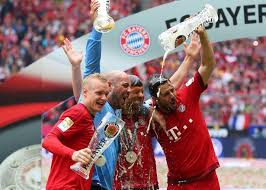 So instead the bavarians will lift the trophy and celebrate their eighth consecutive title win after their away fixture with wolfsburg next week, in a presentation performed by dfl managing. Bayern Munich Lift Bundesliga Trophy And Celebrate By Drenching Each Other In Beer Mirror Online