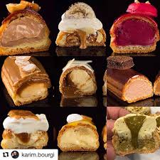 Repost Karim Bourgi Miam Miam Linterieur De Mes Creations A Base De Pate A Choux Cest De La Haute Gourmandise Karimbourgi Haut Desserts My Recipes Food