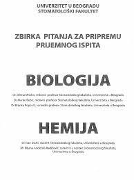 Zbirka Pitanja Za Pripremu Prijemnog Ispita Biologija Hemija Stomatoloski Fakultet