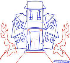 It could only be one thing, and that thing is a spooky house. How To Draw A Haunted House Haunted House Drawing Drawings Guided Drawing