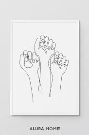 Feminist Print Girl Power Poster Feminist Wall Decor One Etsy Outline Art Feminist Art Line Art
