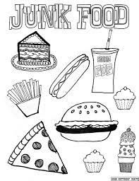 Junk Food 8 5 By11 Coloring Page Healthy And Unhealthy Food Food Coloring Pages Birthday Coloring Pages