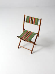 Sale Vintage Kids Camp Chair Canvas Stripe Folding By 86home Camping Chairs
