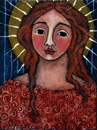 Blue large Angel with Golden Halo