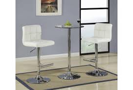 1 rectangular table and 2 matching square stools. Coaster Bar Units And Bar Tables 120341 2x56 3 Piece Bar Table With Tempered Glass Top Set Corner Furniture Pub Table And Stool Sets
