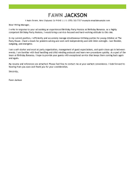 Best Birthday Party Host Cover Letter Examples Livecareer
