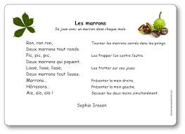 Comptine Les Marrons De Sophie Ireson Paroles De La Comptine Les Marrons A Imprimer Comptines Comptine Automne Chansons Maternelle