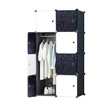 Ettbja Armoire Penderie Modulable Avec Portes Garde Robe De Rangement Portable 1 Tige Suspendue Pour Vetements Chaussures Jou Armoire Penderie Penderie Cintres