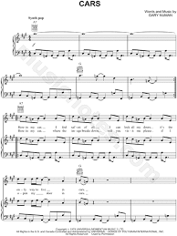 Gary Numan Cars Sheet Music In A Major Transposable Download Print Sheet Music Cars Music Gary Numan