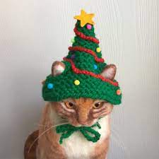 Daily Deals For Moms Patpat Christmas Tree Hat Crochet Cat Handmade Christmas Tree