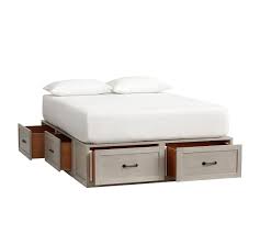 | you can build a simple storage bed to elevate a mattress and provide extra storage with these simple plans. Stratton Storage Platform Bed Frame With Drawers Wooden Beds Pottery Barn