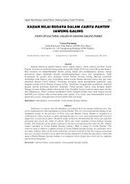 Check spelling or type a new query. Pdf Kajian Nilai Budaya Dalam Carita Pantun Sawung Galing