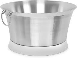 Insulated beverage tub with stand. Birdrock Home Double Wall Round Beverage Tub Stainless Steel Ice Bucket Metal Decorative Drink Cooler House Party Handles Small Container Large Kitchen Dining Amazon Com