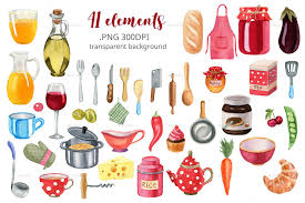 Watercolor Kitchen Accessories Set Watercolor Kitchen Accessories Diy Videos Tutorials