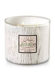 Bath And Body Works White Barn 3 Wick Candle Winter Sage 2017 Now Made With Essential Oils White Wood Grain Look Packaging Candlesme Candlesme