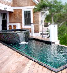Stainless Steel Pool And Spa On A Beautiful Home Deck Small Pool Design Backyard Pool Small Backyard Pools
