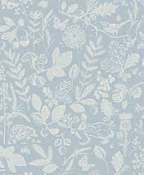 Arthouse Country Folk Blue Floral Butterflies Wallpaper 697300 Ebay Floral Wallpaper Bedroom Woodland Wallpaper Wallpaper