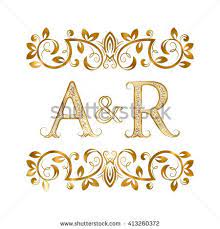 a r vintage initials logo symbol letters a r ampersand surrounded floral ornament wedding or business partners initi initials logo initials picture letters