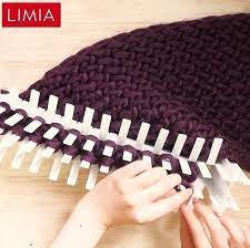 動画 100均グッズで簡単 マフラーをハンドメイド limia リミア 編み物 簡単 ルームニッティング 牛乳パック 編み物